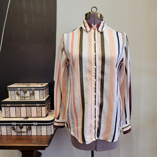 linen stripe shirt sz SMALL