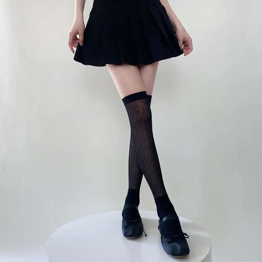 Ribbed Knee High Socks