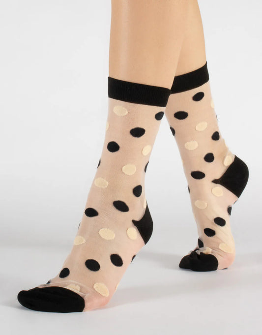 Globes Sheer Socks Black