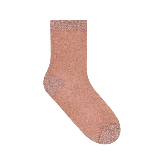 See-Through Glitter Socks Copper
