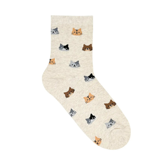 Cat Friends Crew Beige