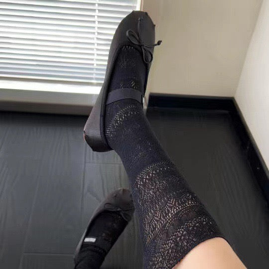 Luxury Knit Lace Crew Socks