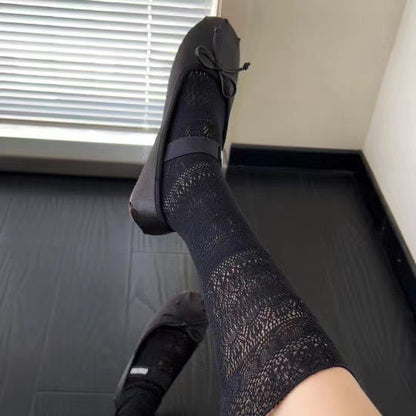 Luxury Knit Lace Crew Socks