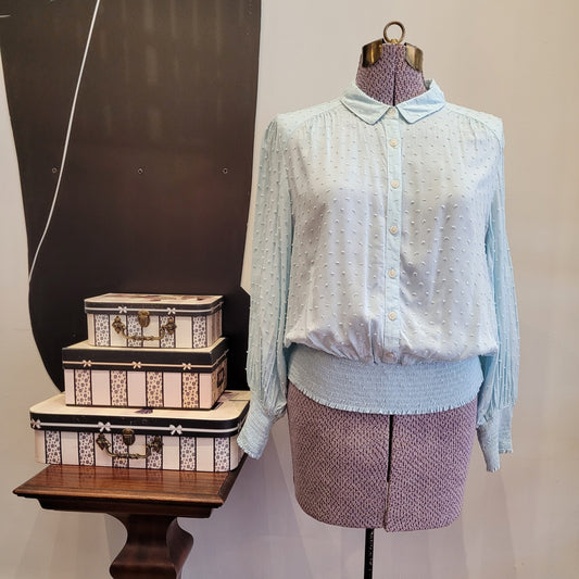 lt. blue blouse sz LARGE