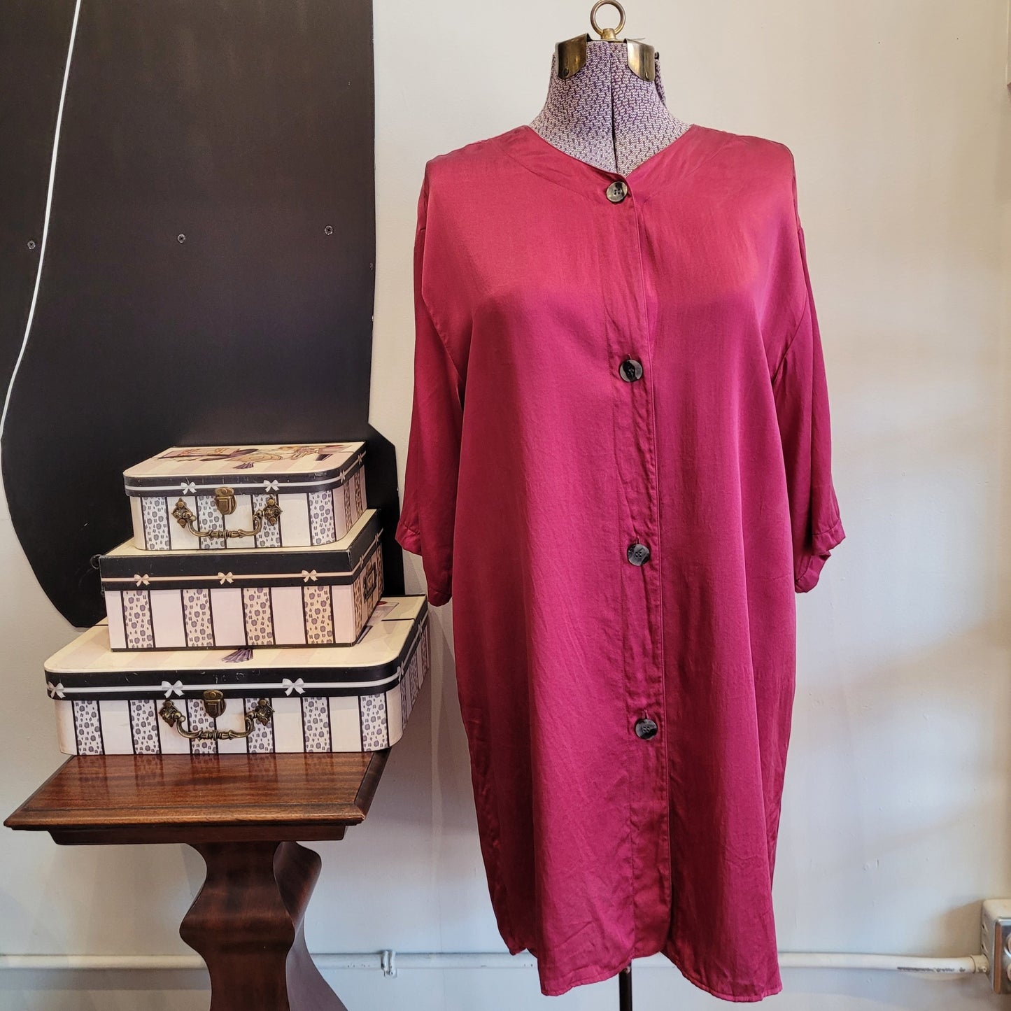 cranberry silk nightshirt sz LARGE