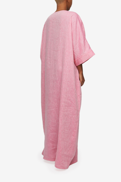 Oversized Kaftan Linen Pink O/S