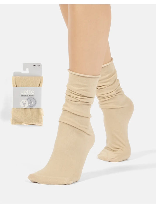 Non-Bind Cashmere Sock Oyster