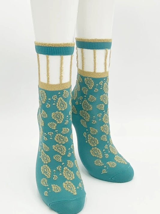 Moroccan Golden Paisley Turquoise Gold