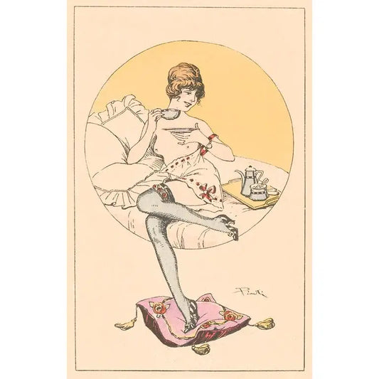 Vintage Image Postcard Topless Tea