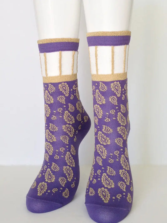 Moroccan Golden Paisley Amethyst Gold