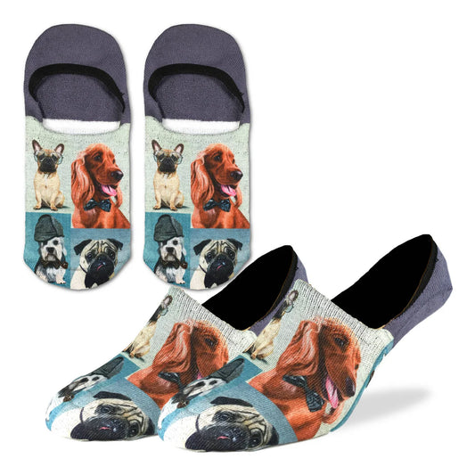 No Show Sock 7-12 Dashing Dogs 7007