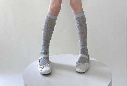 Ribbed Knee High Socks