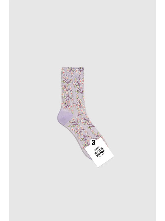 Bloom Garden Crew Socks Lavender