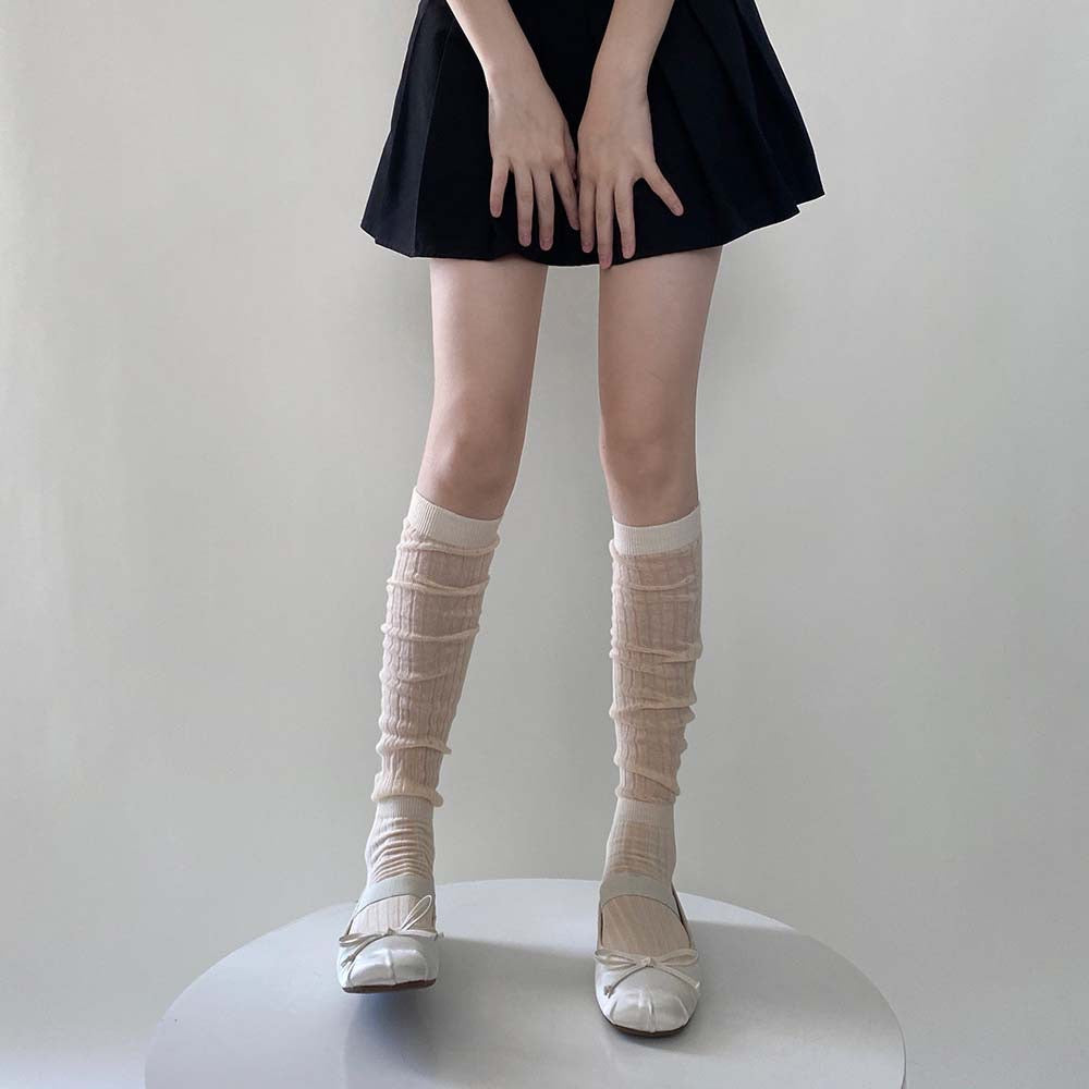 Ribbed Knee High Socks