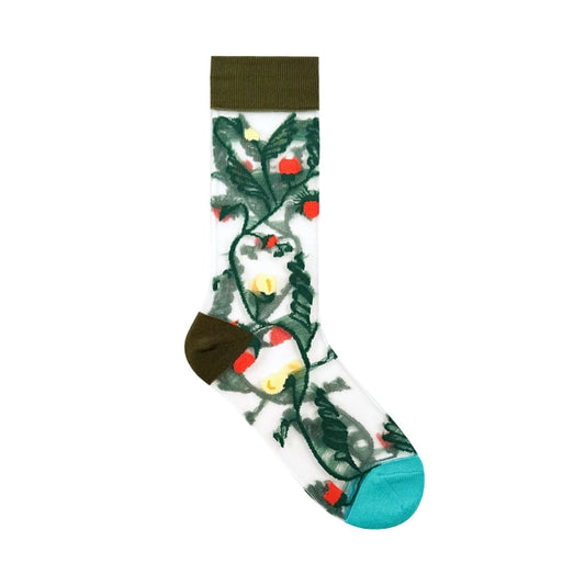 Sheer Multi Flower See-Through Socks
