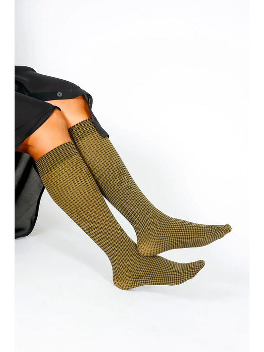 Grandpa Houndstooth Crew Sock
