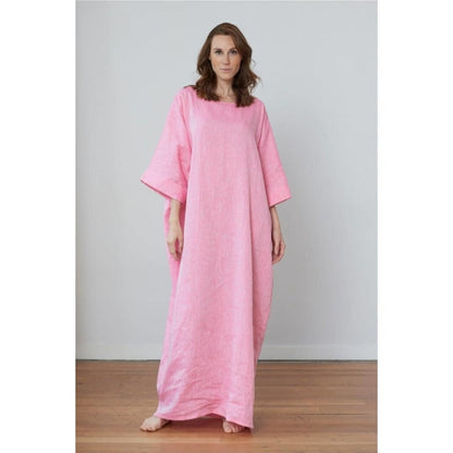 Oversized Kaftan Linen Pink O/S
