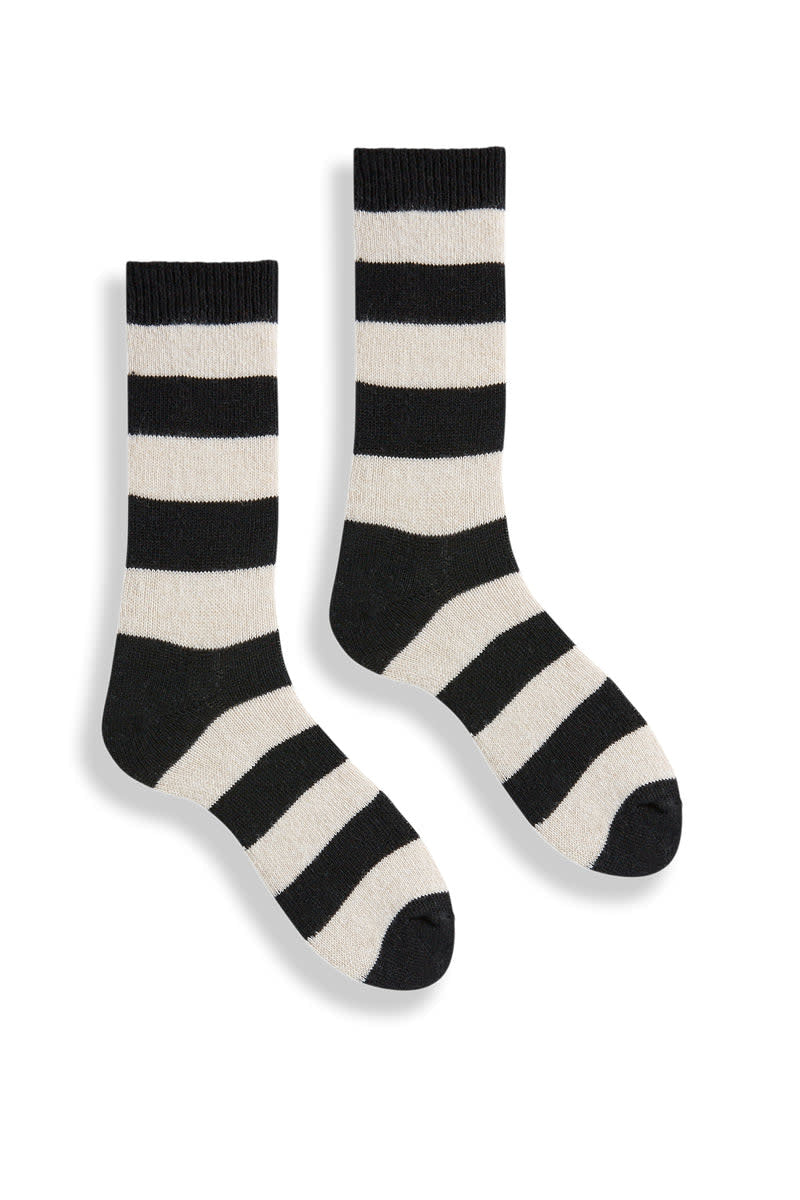 Rugby Stripe Cashmere  Crew