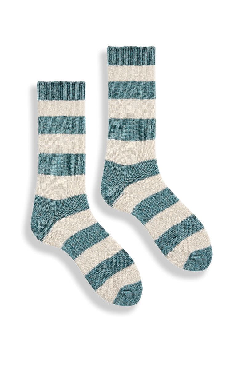 Rugby Stripe Cashmere  Crew
