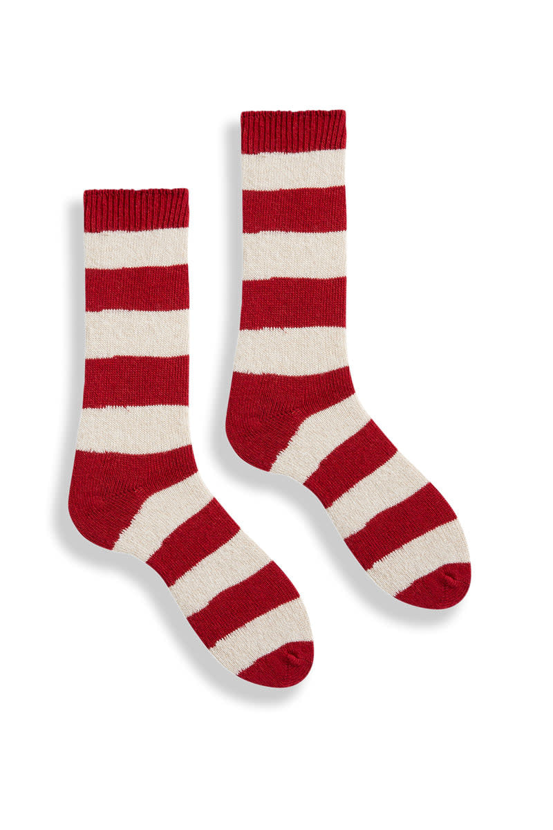 Rugby Stripe Cashmere  Crew
